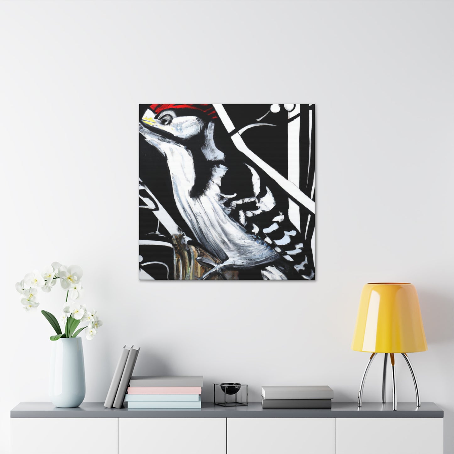 Downy Woodpecker Joy - Canvas