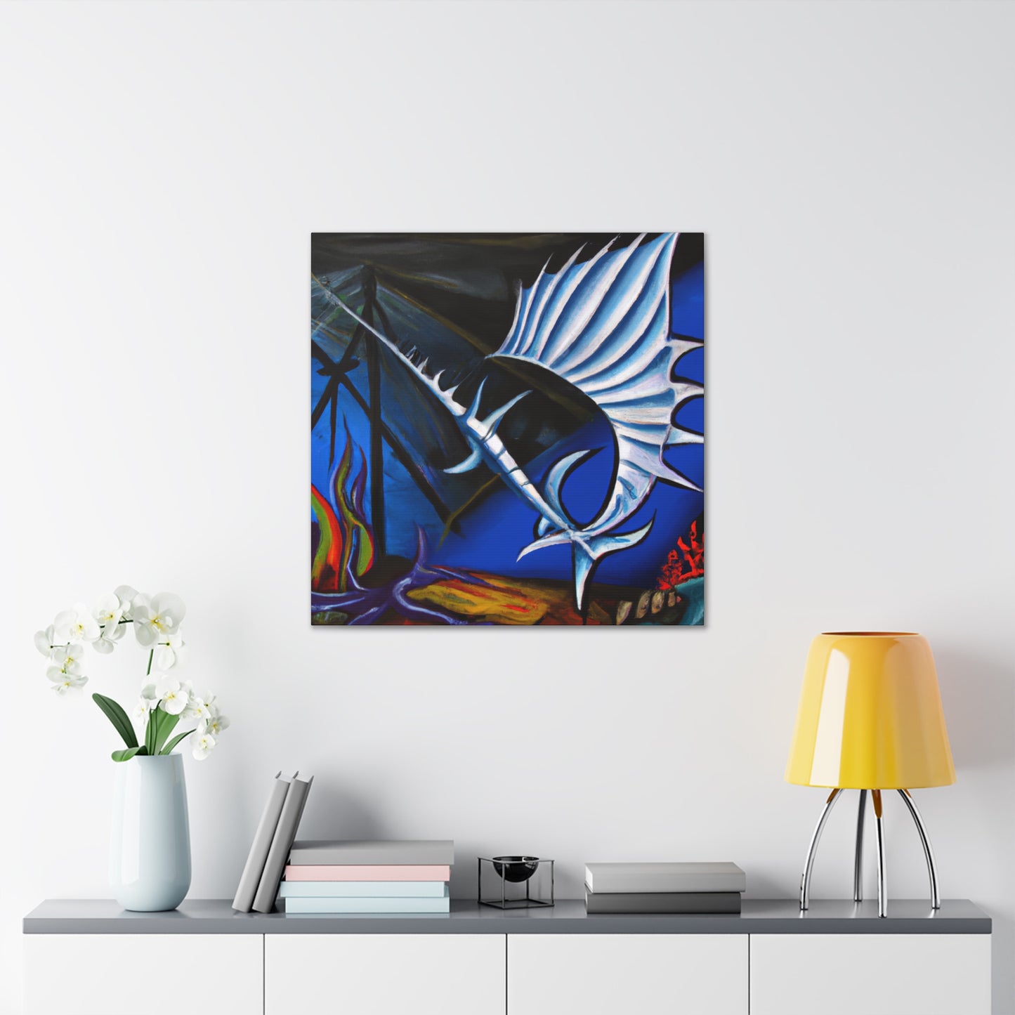 "Sailfish at Sunset" - Canvas