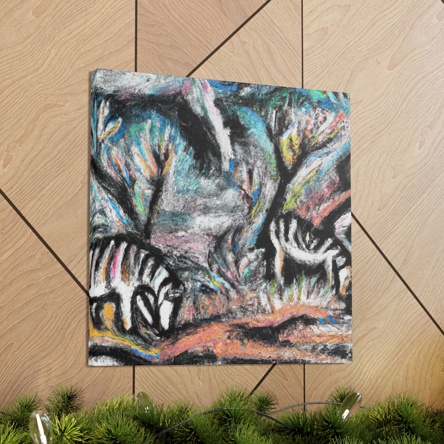 "Zebra's Striped Symphony" - Canvas