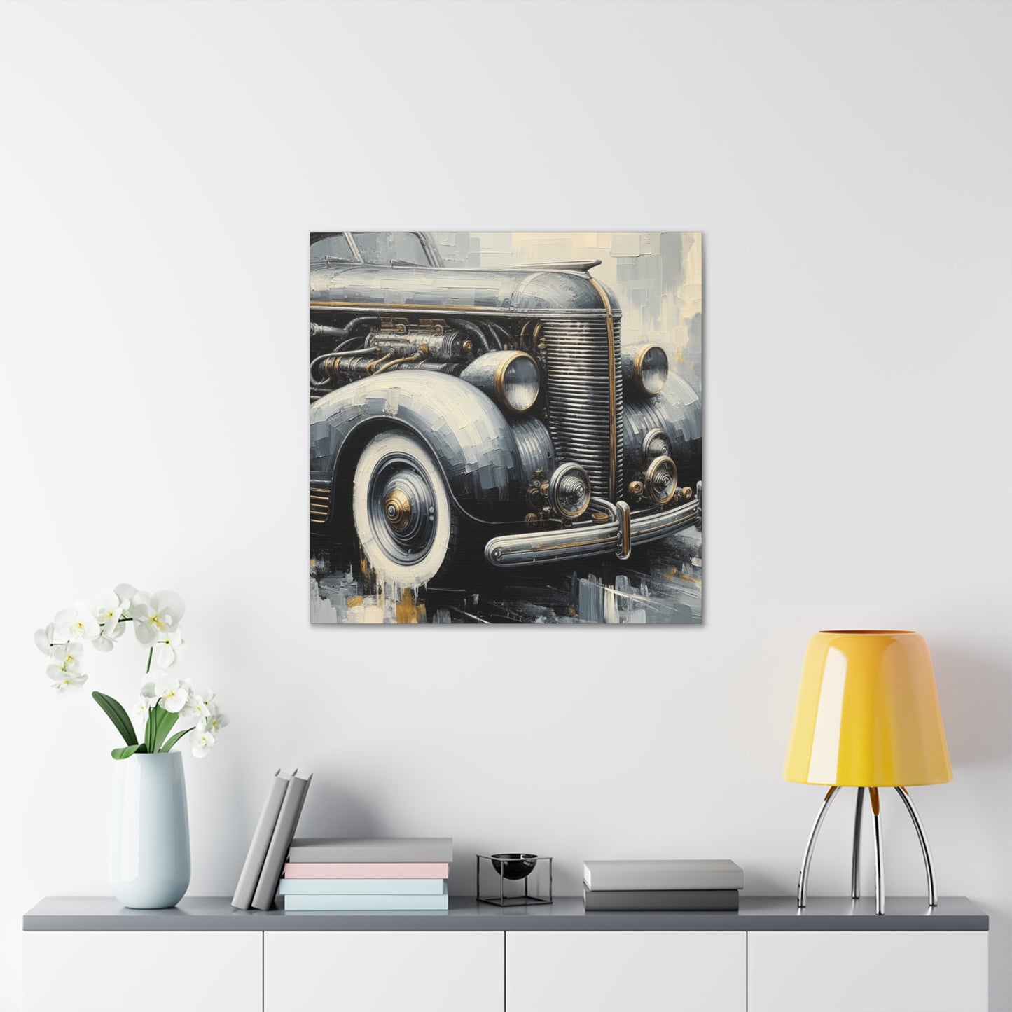 Gleaming Steel Radiance - Canvas