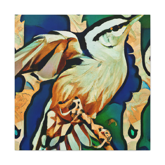 White Nuthatch Fauvism - Canvas