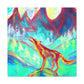 "Wolves in Fauvist Hues" - Canvas