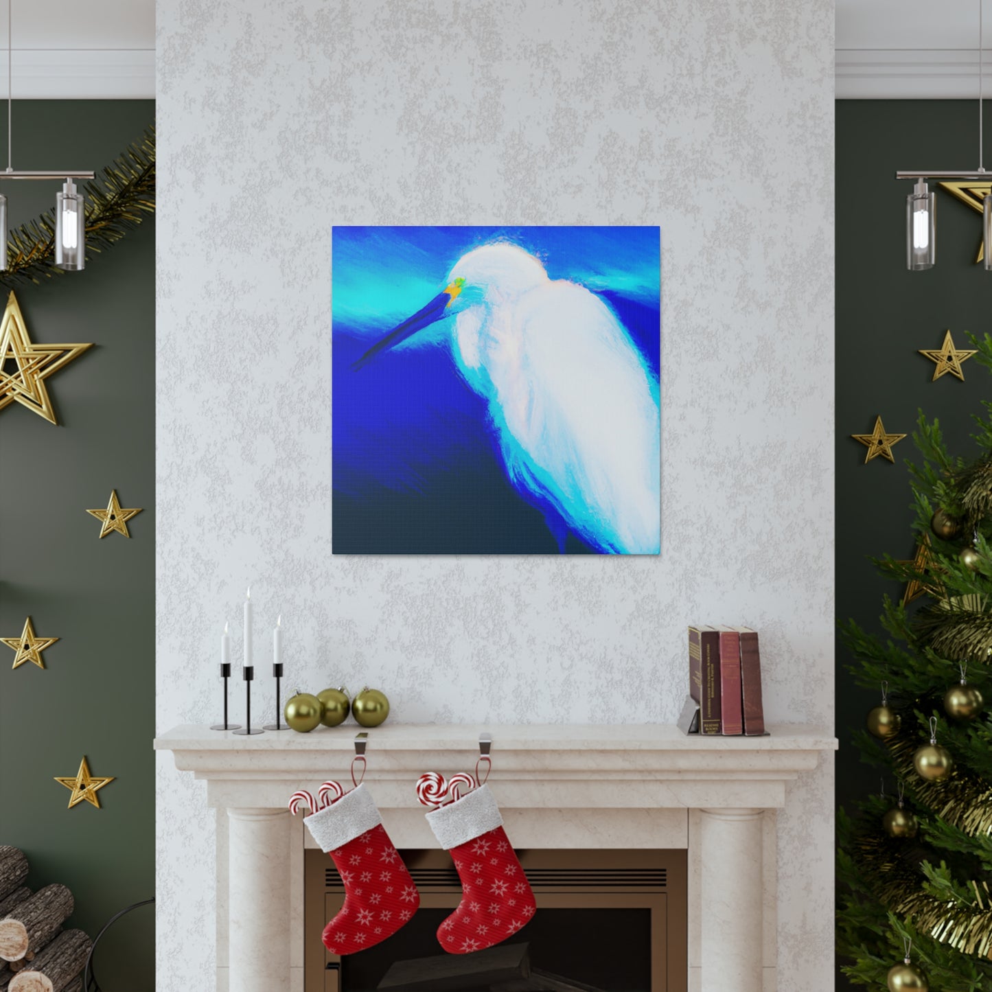 Snowy Egret Surreal - Canvas