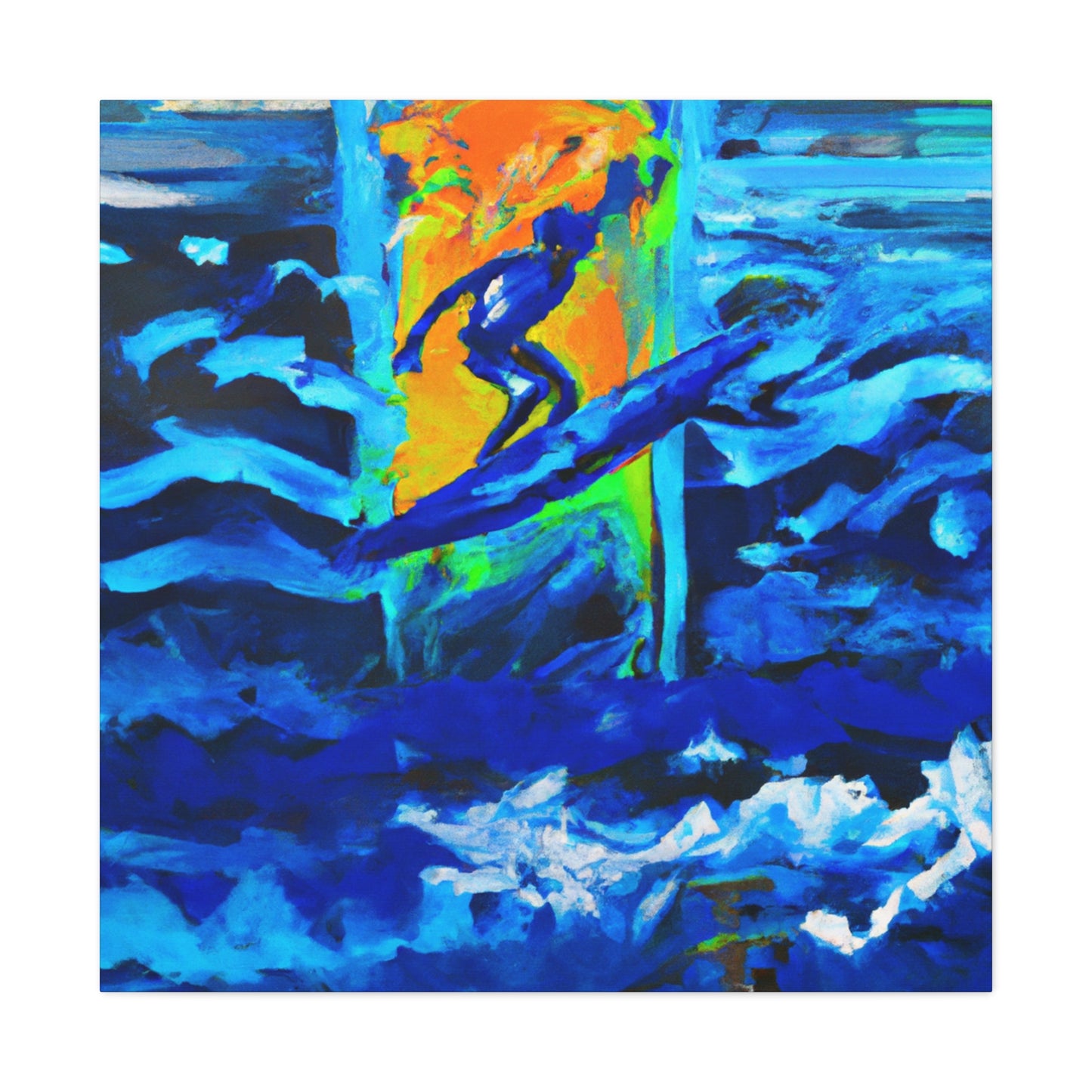 Surfing the Big Wave - Canvas