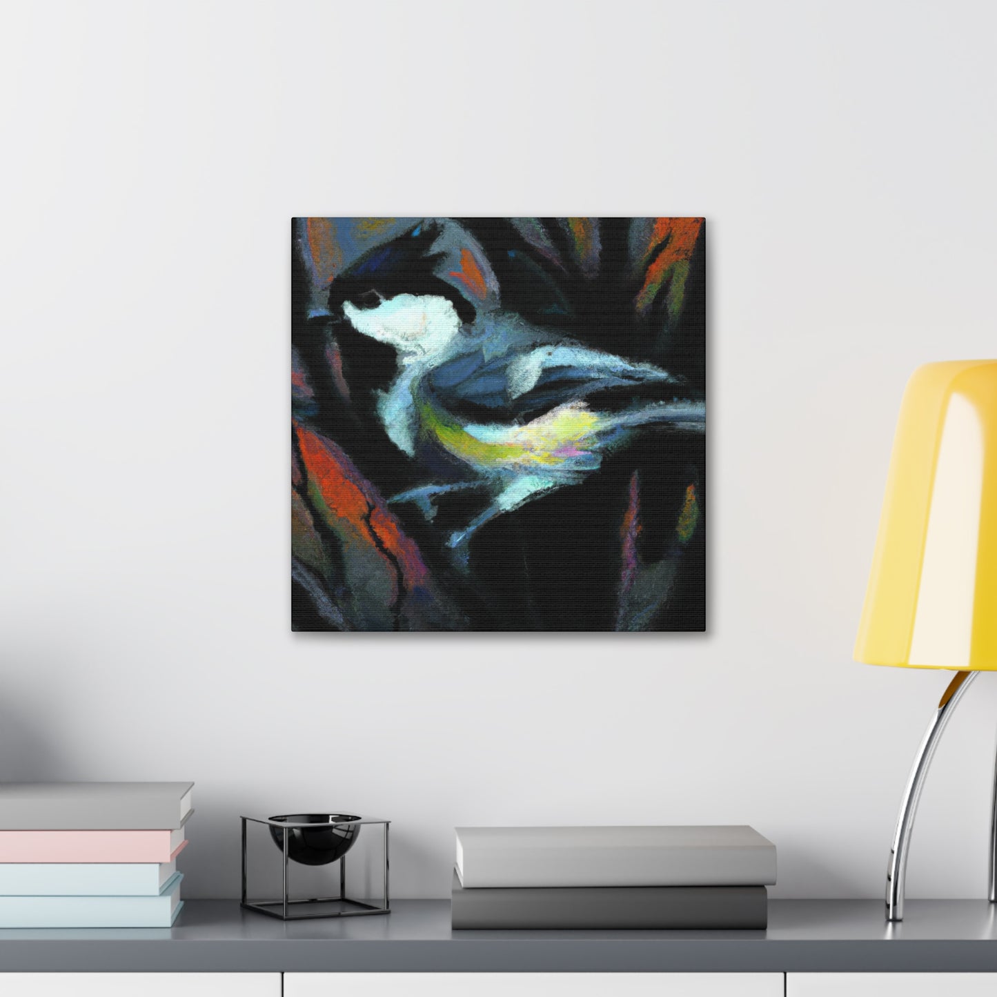 Tufted Titmouse Fauvism - Canvas