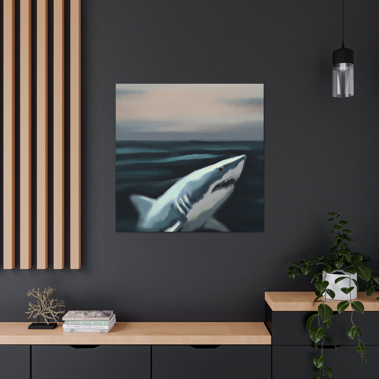 Great White Mystery. - Canvas