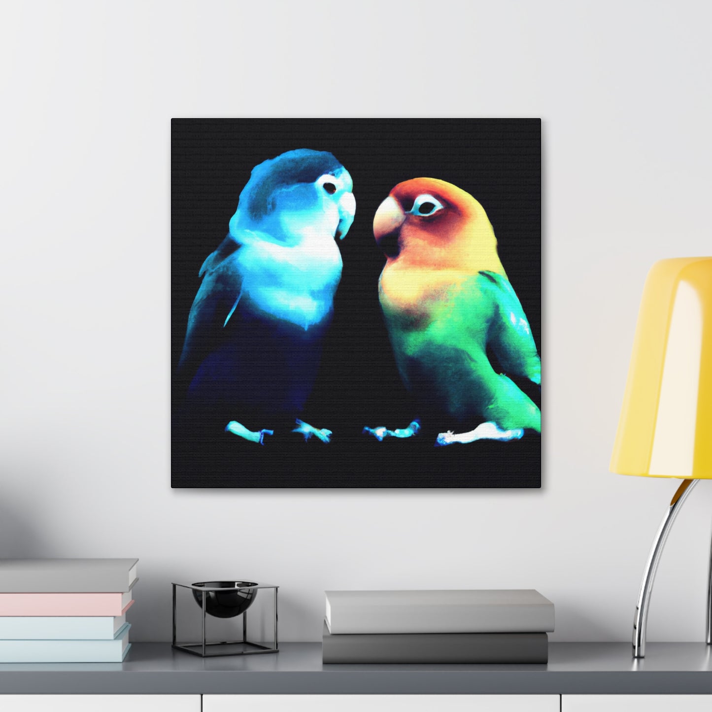 Lovebirds in Flight - Canvas