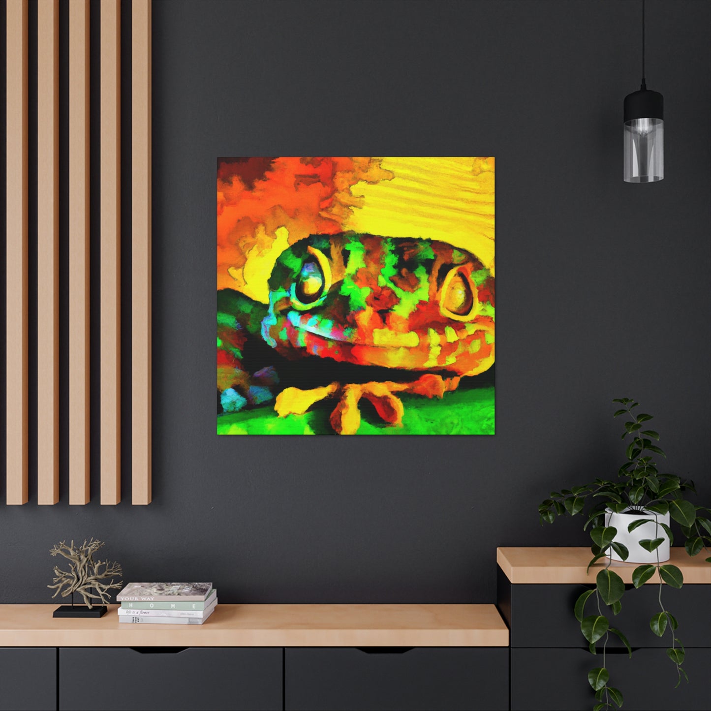 Gecko in Sunset Glow - Canvas