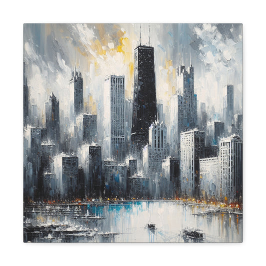 "Cityscape Symphony: Vibrant Chicago" - Canvas