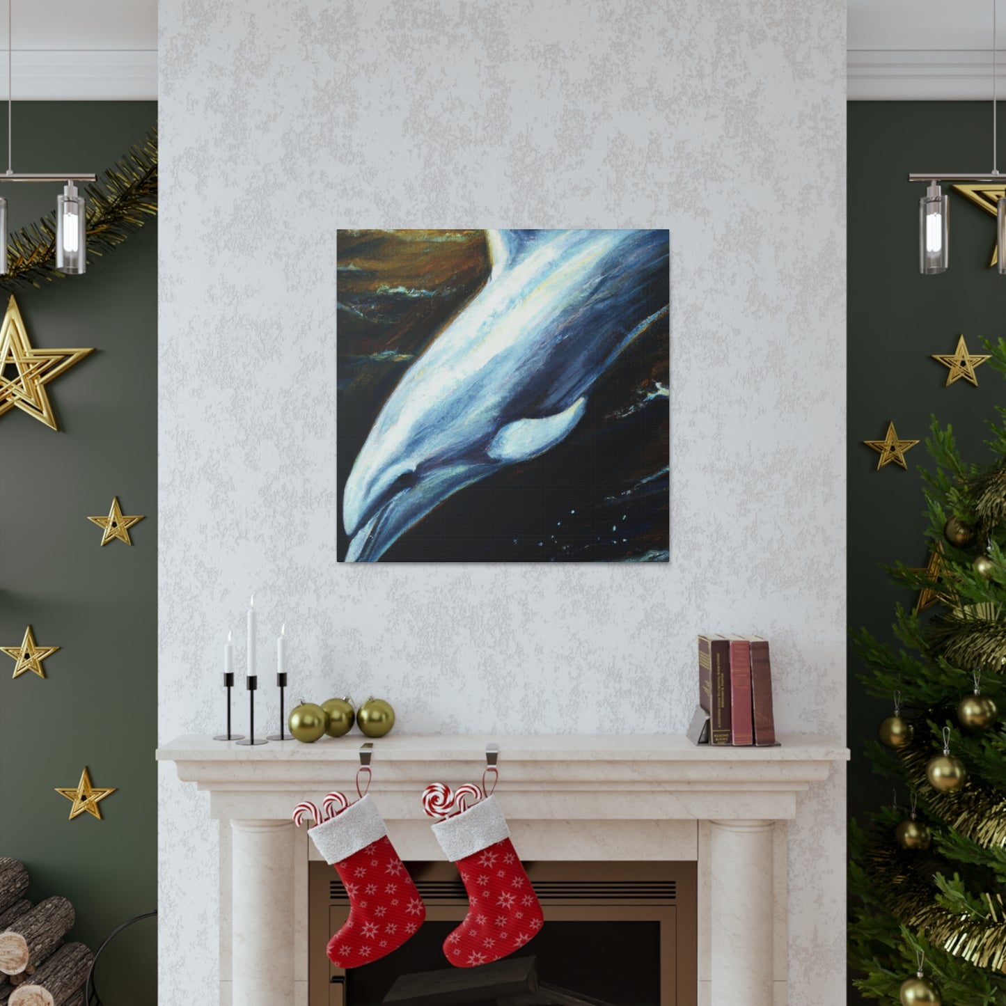 Dolphins in Emerald Seas - Canvas