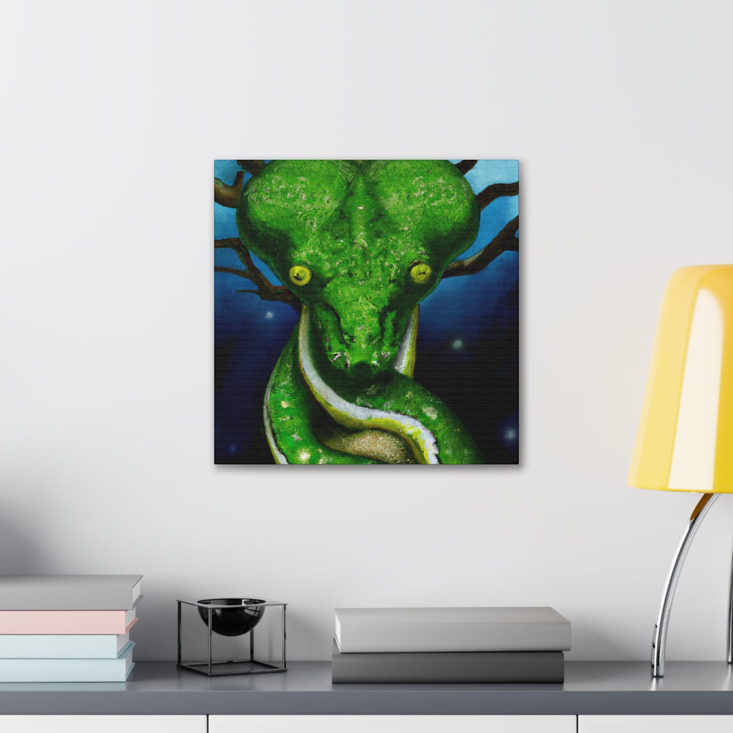 Green Tree Slithers. - Canvas