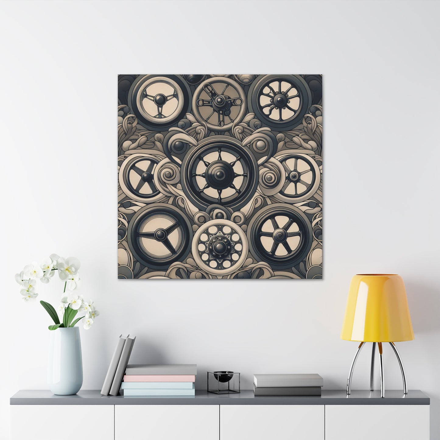 "Wheeling Elegance: Art Nouveau" - Canvas