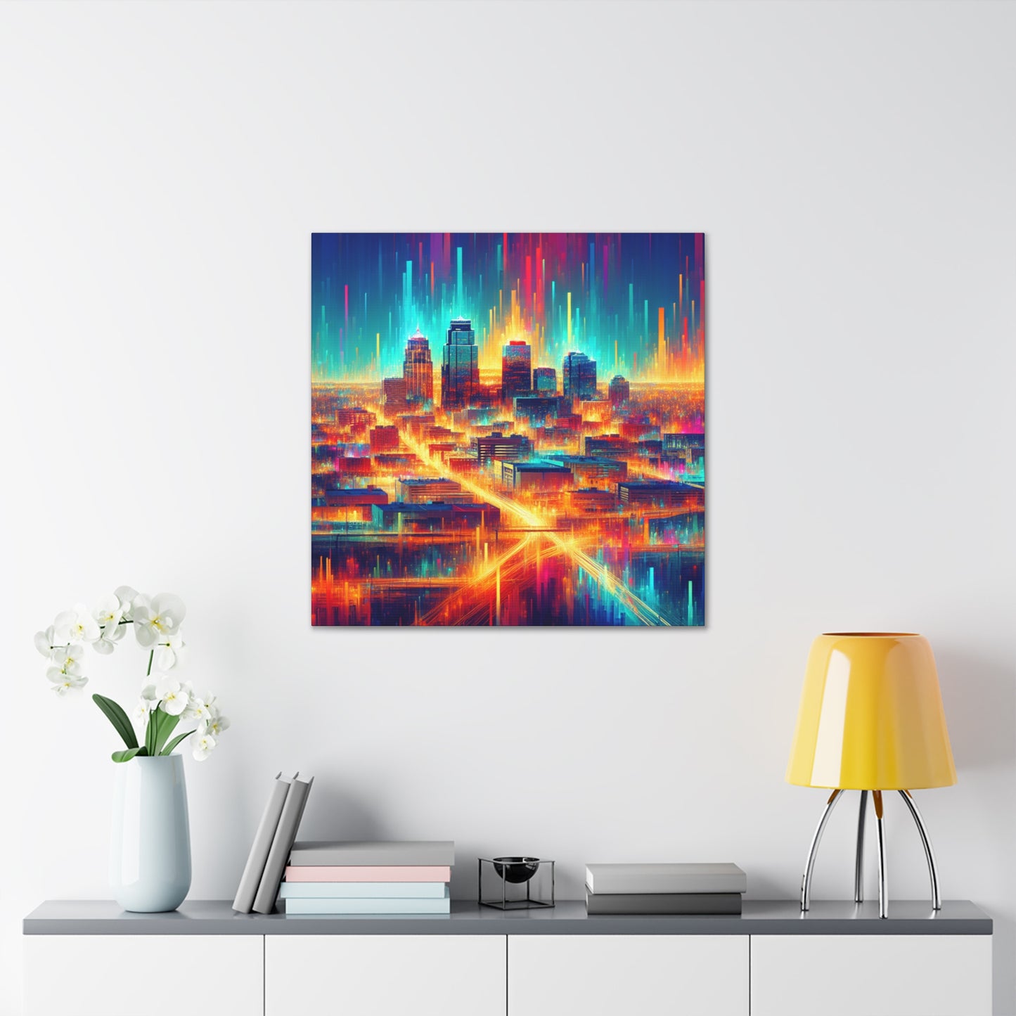 "Emerald City's Vibrant Symphony" - Canvas