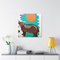 Swimming Hippo Dreams - Canvas