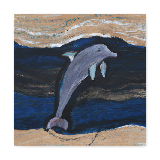 "Dolphins in Simplicity". - Canvas