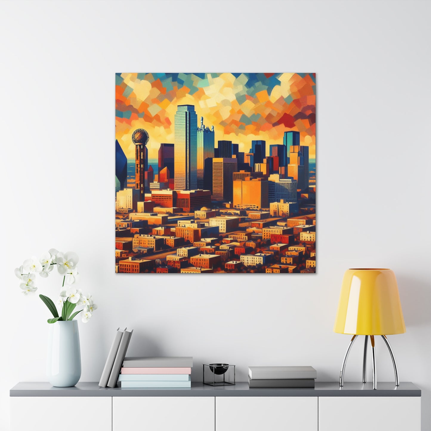 "Urban Enigma: Dallas Skies" - Canvas