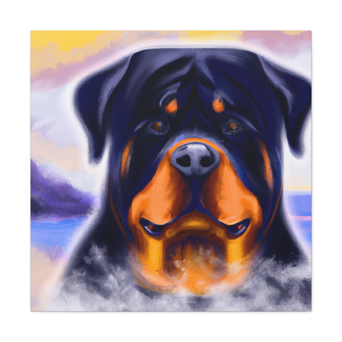 "Rottweiler's Regal Gaze" - Canvas