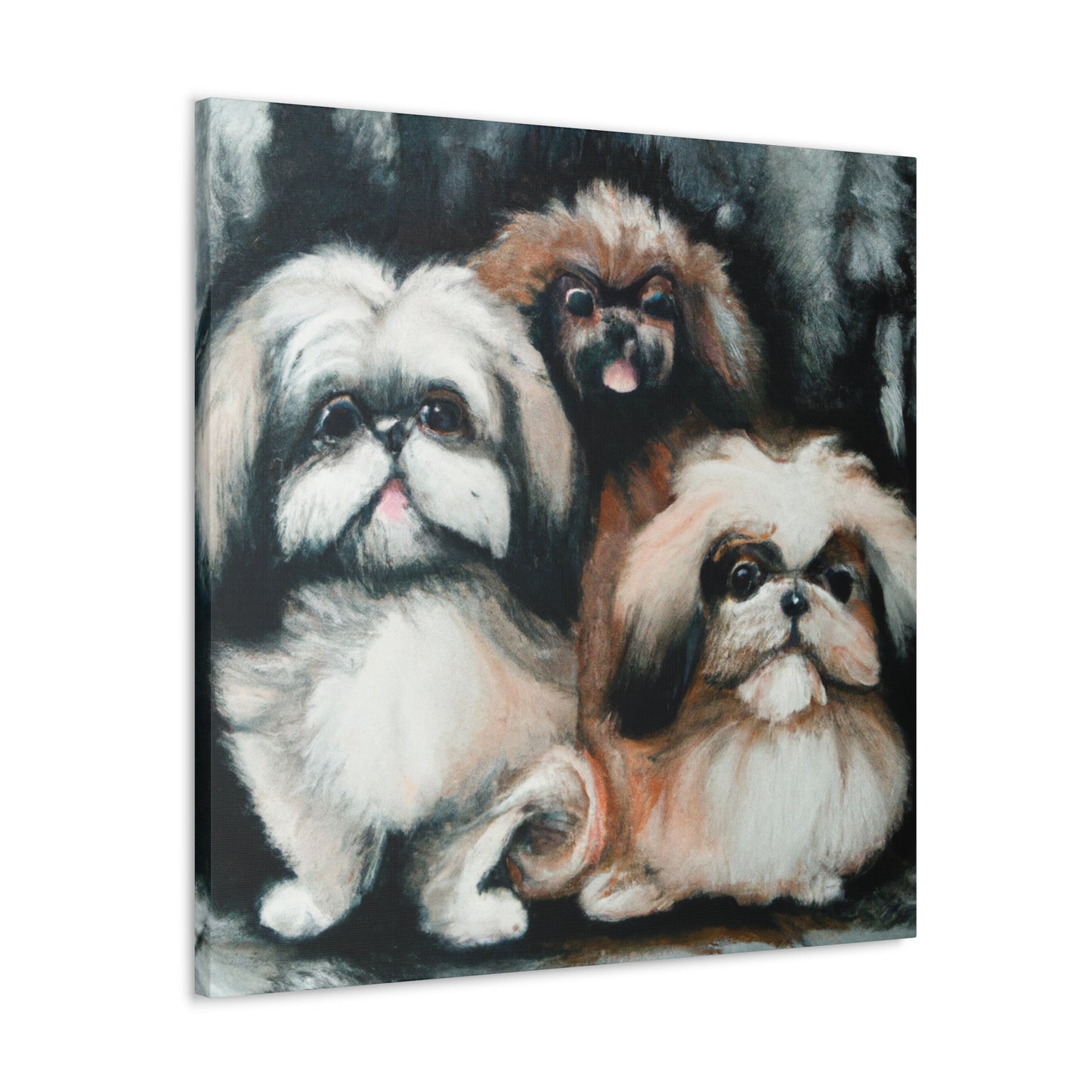 "Pekingese Gazing Wondrously" - Canvas