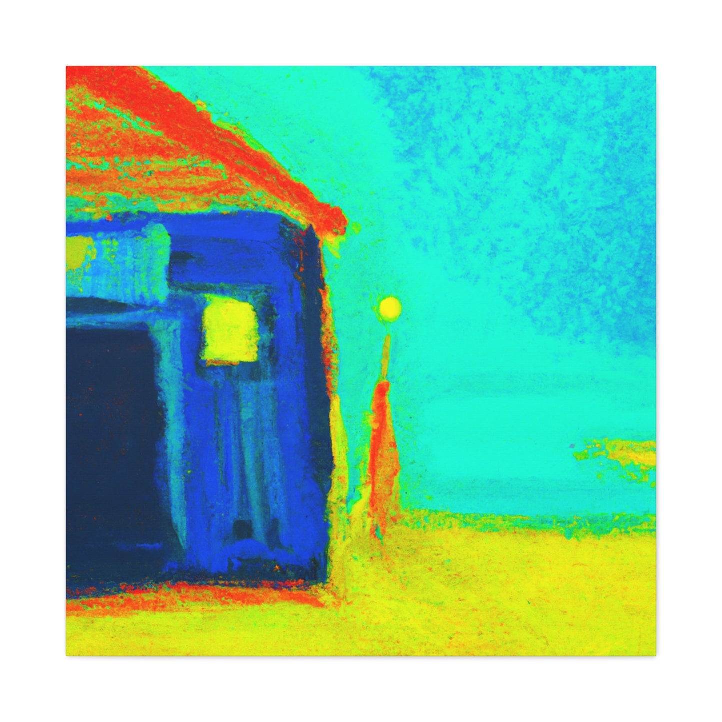 "Beach Hut Reflection" - Canvas