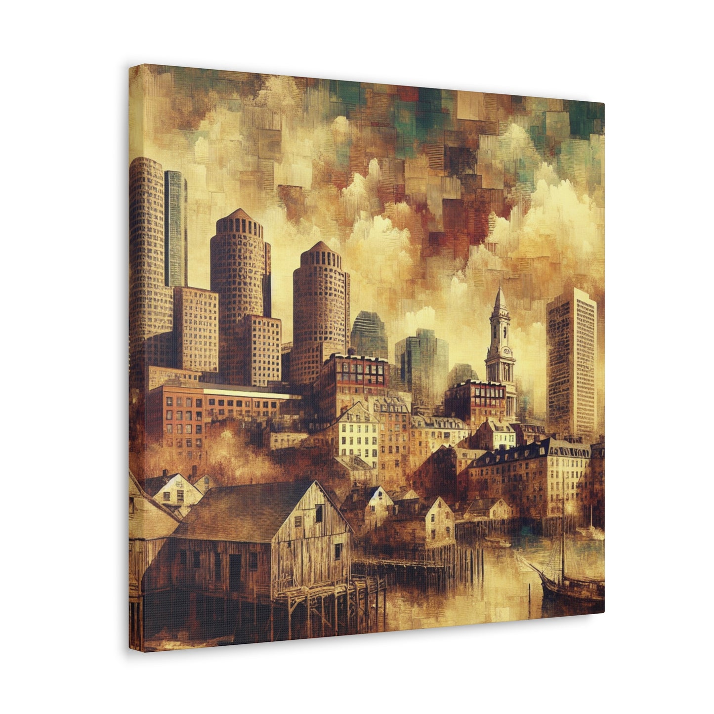 "Boston: Gilded Serenity Awakens" - Canvas