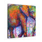 Elephant Embrace Abstraction - Canvas