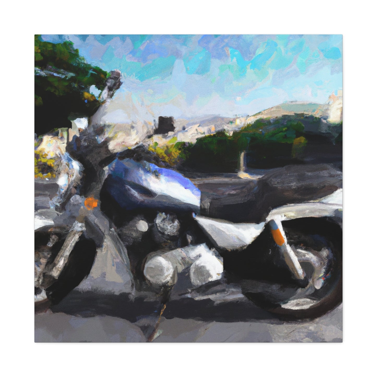 "Motorcycle: Hyperreal Vision" - Canvas