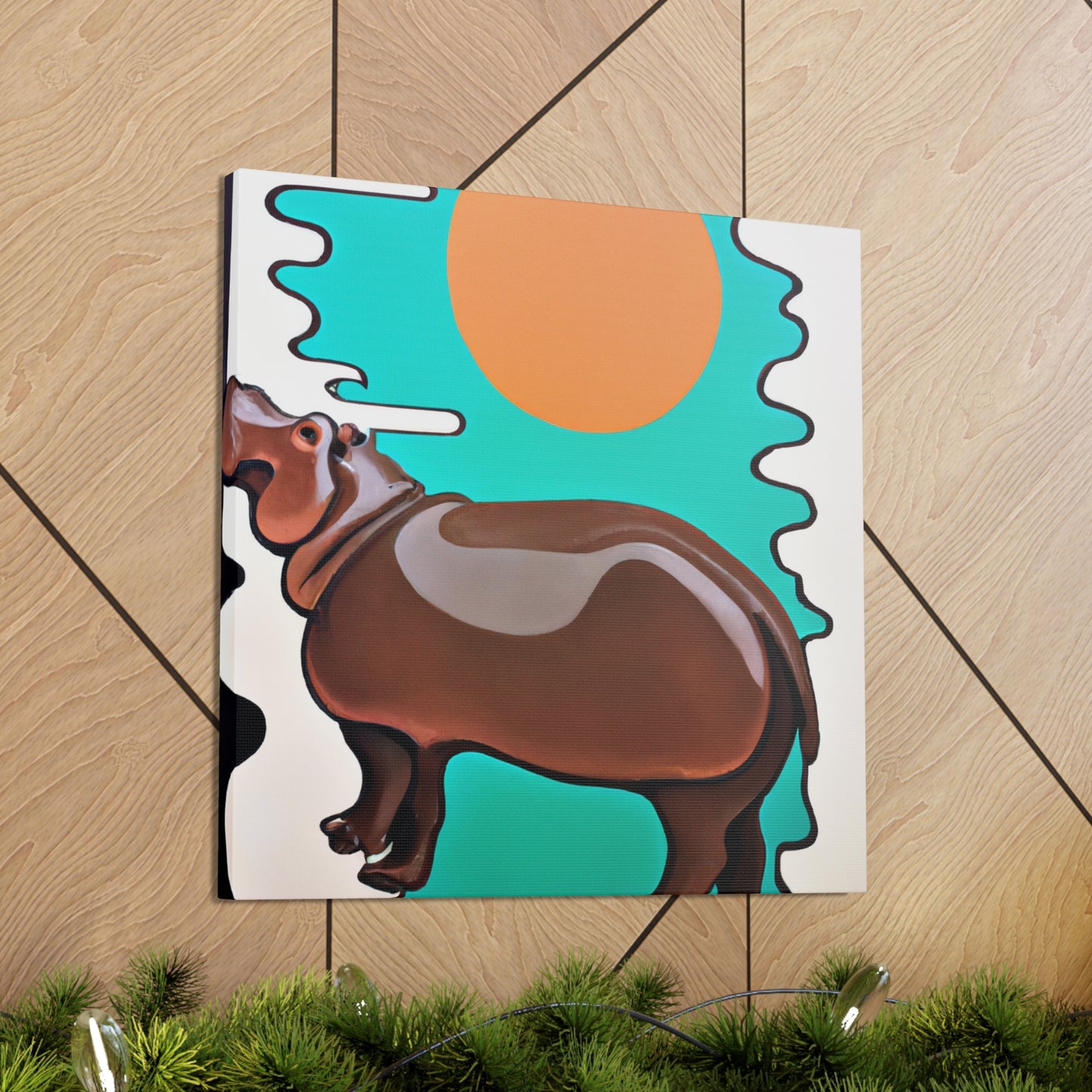 Swimming Hippo Dreams - Canvas