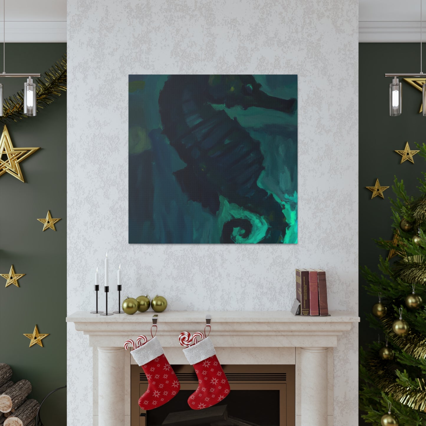 Seahorse in Turquoise - Canvas