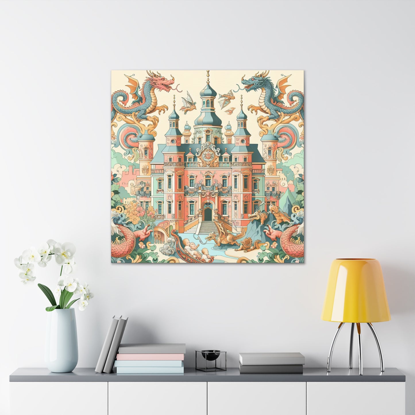 Whimsical Dragon Kingdom - Canvas