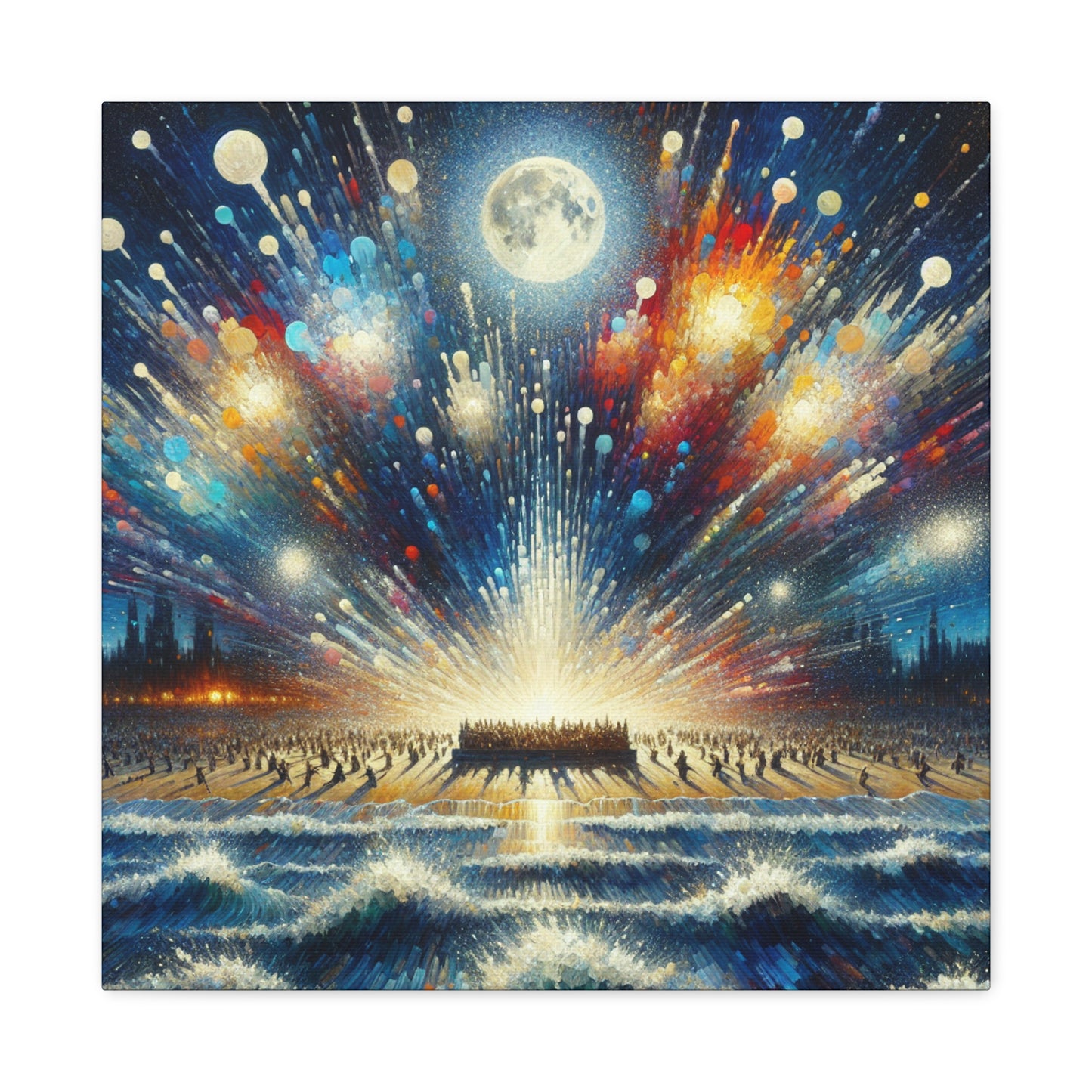 Midnight Coastal Revelry - Canvas