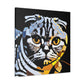 "Feline Art Deco Purr" - Canvas