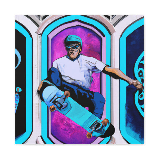 "Skateboarding Past Times" - Canvas