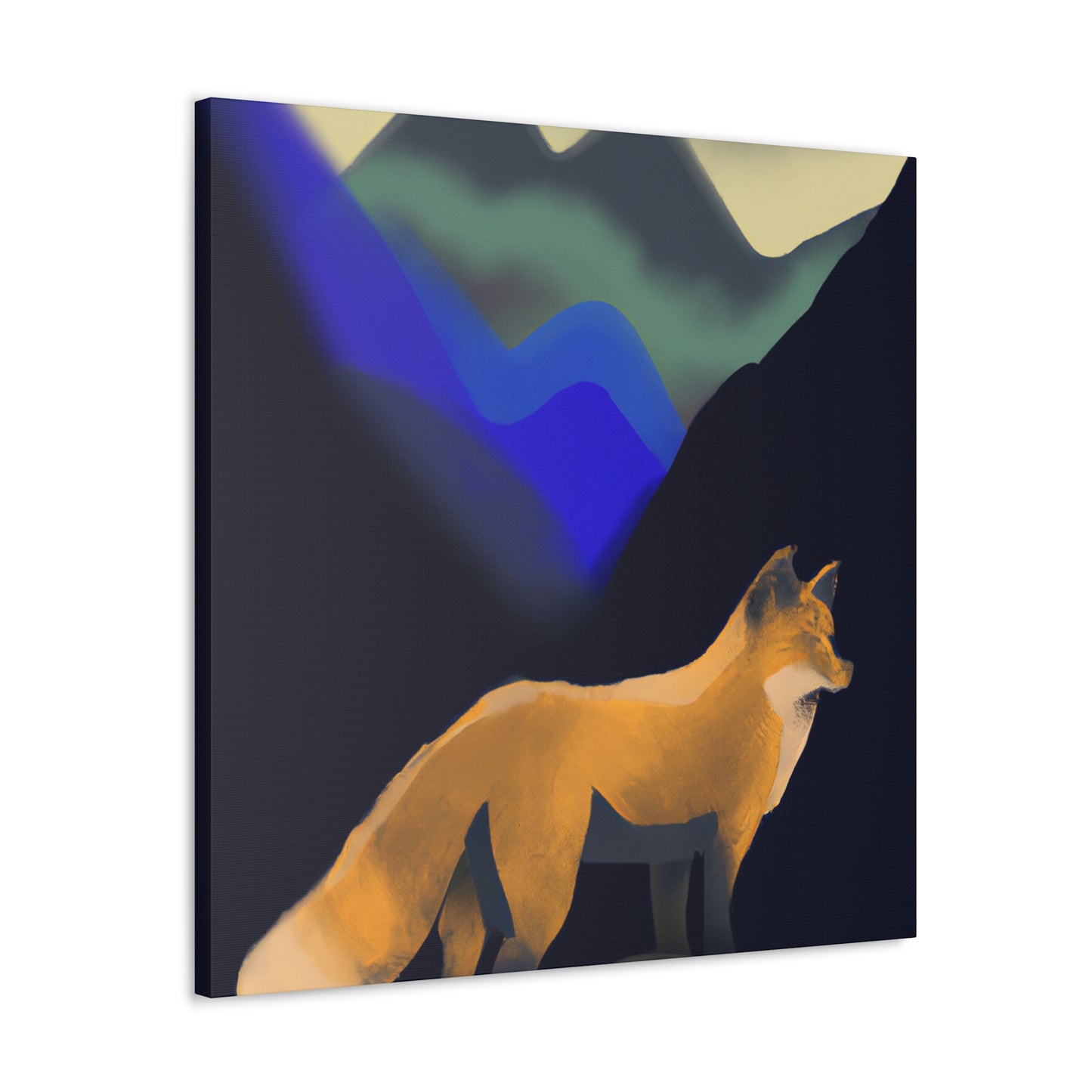 "Fox in Moonlight Forest" - Canvas