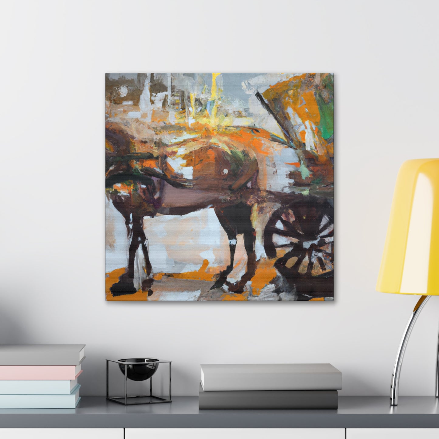 "Horse and Carriage Journey" - Canvas