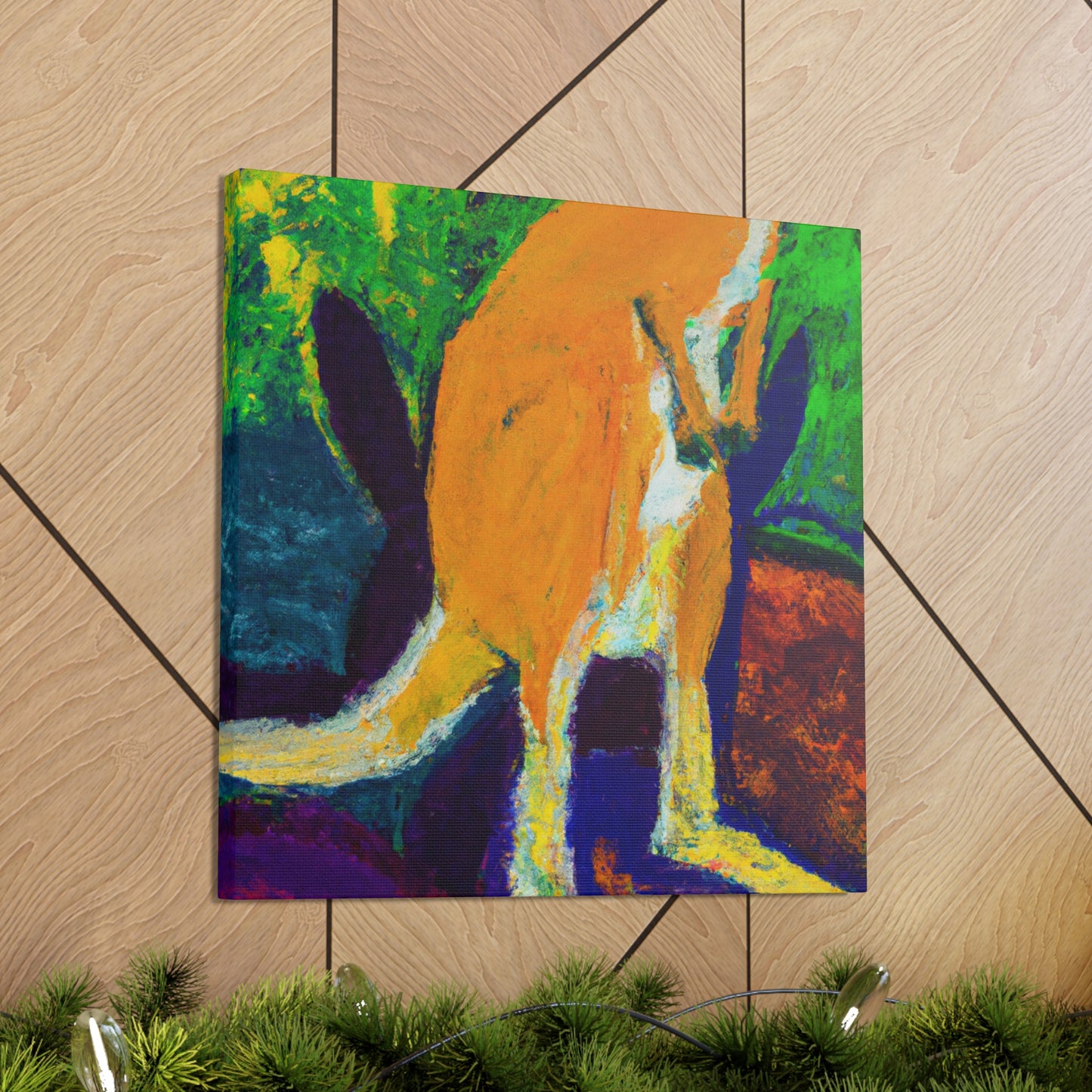 Kangaroo in Pointillism - Canvas