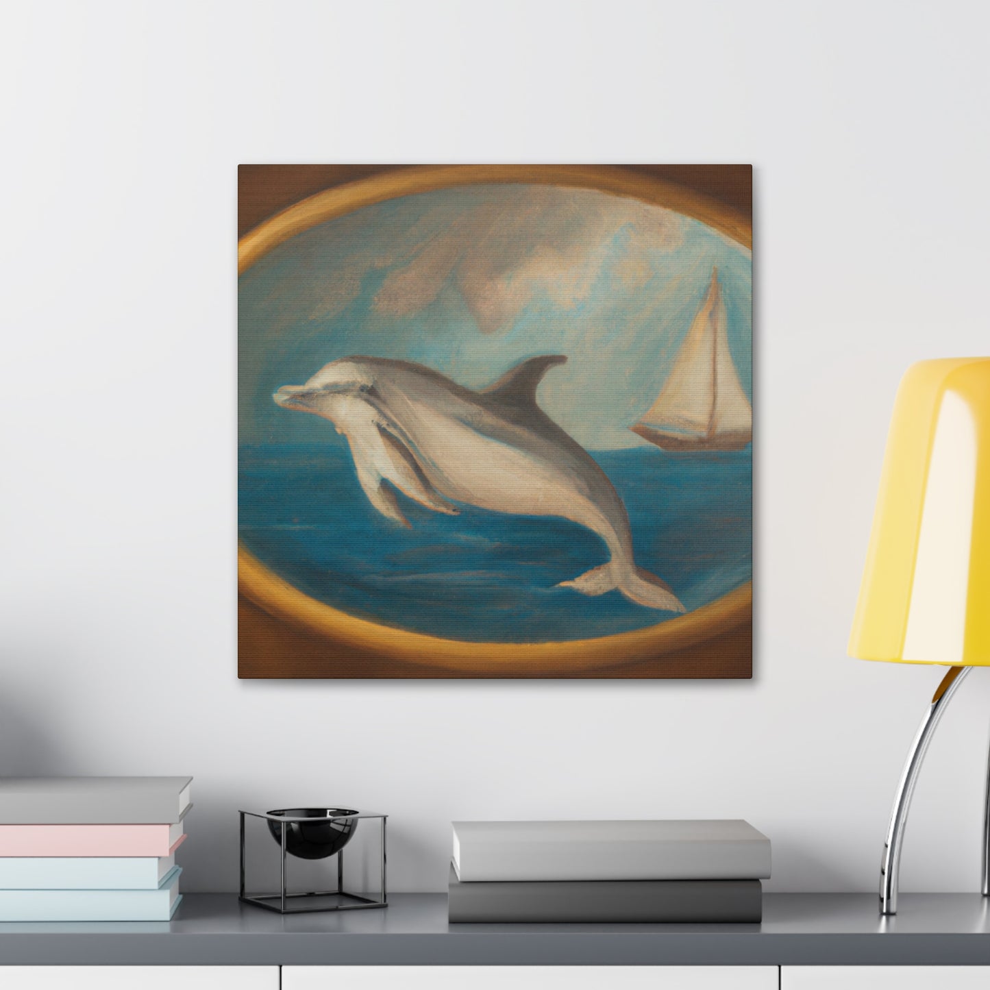 "Dolphin in Neoclassicism" - Canvas