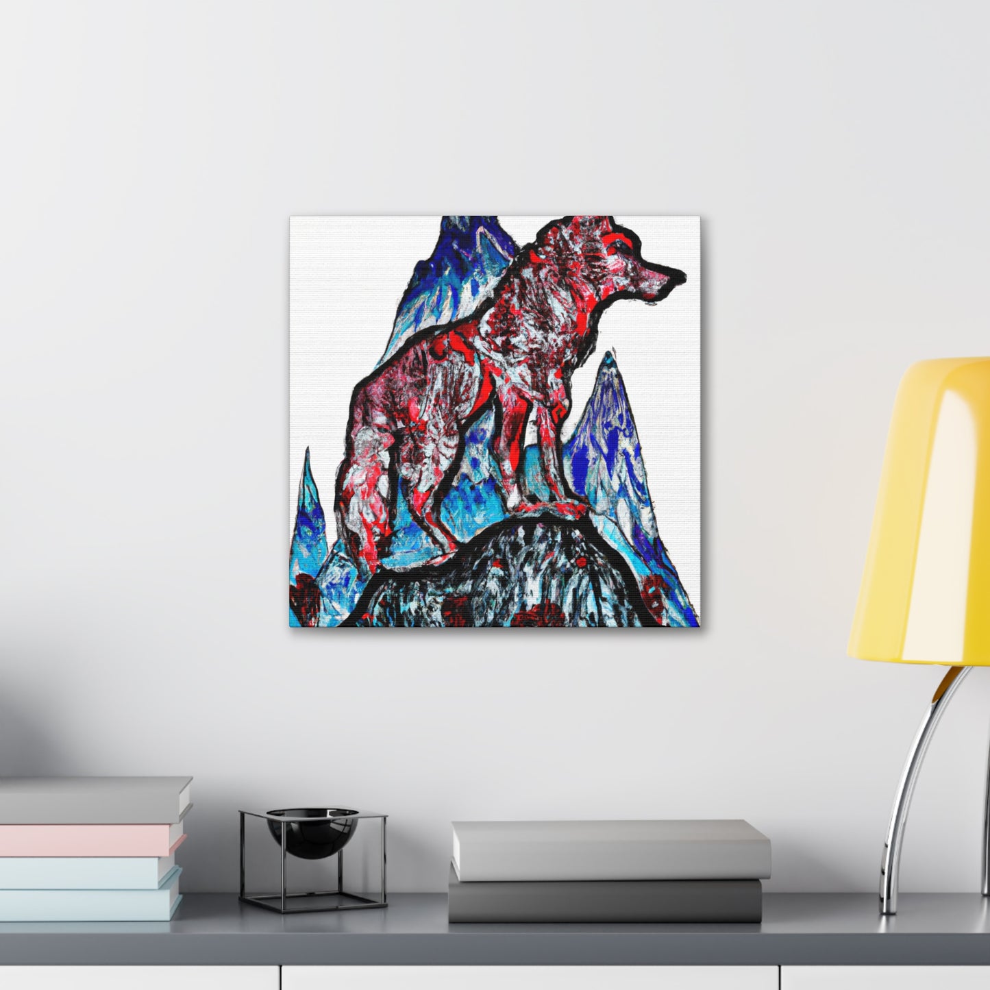 Wolf in Moonlight Glow - Canvas