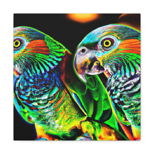 Parrots in Flight Forever - Canvas