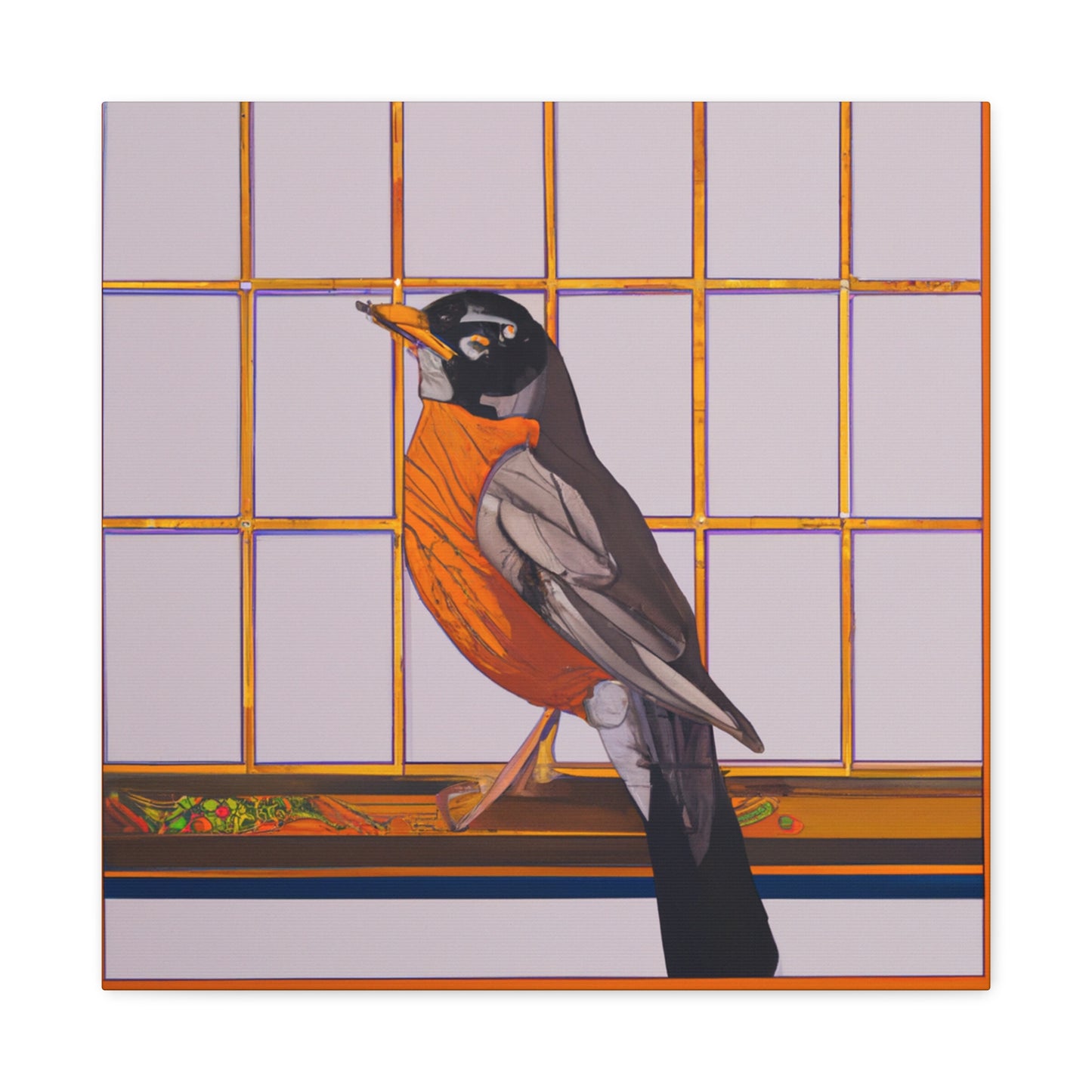 "Robins Singing Deco" - Canvas