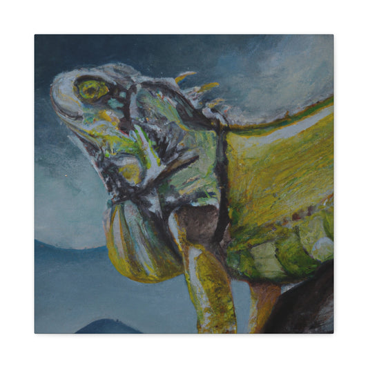 "Iguanas in Colorful Bloom" - Canvas