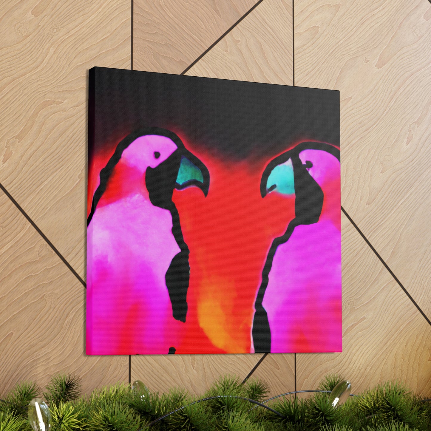 Lovebirds in Embrace - Canvas