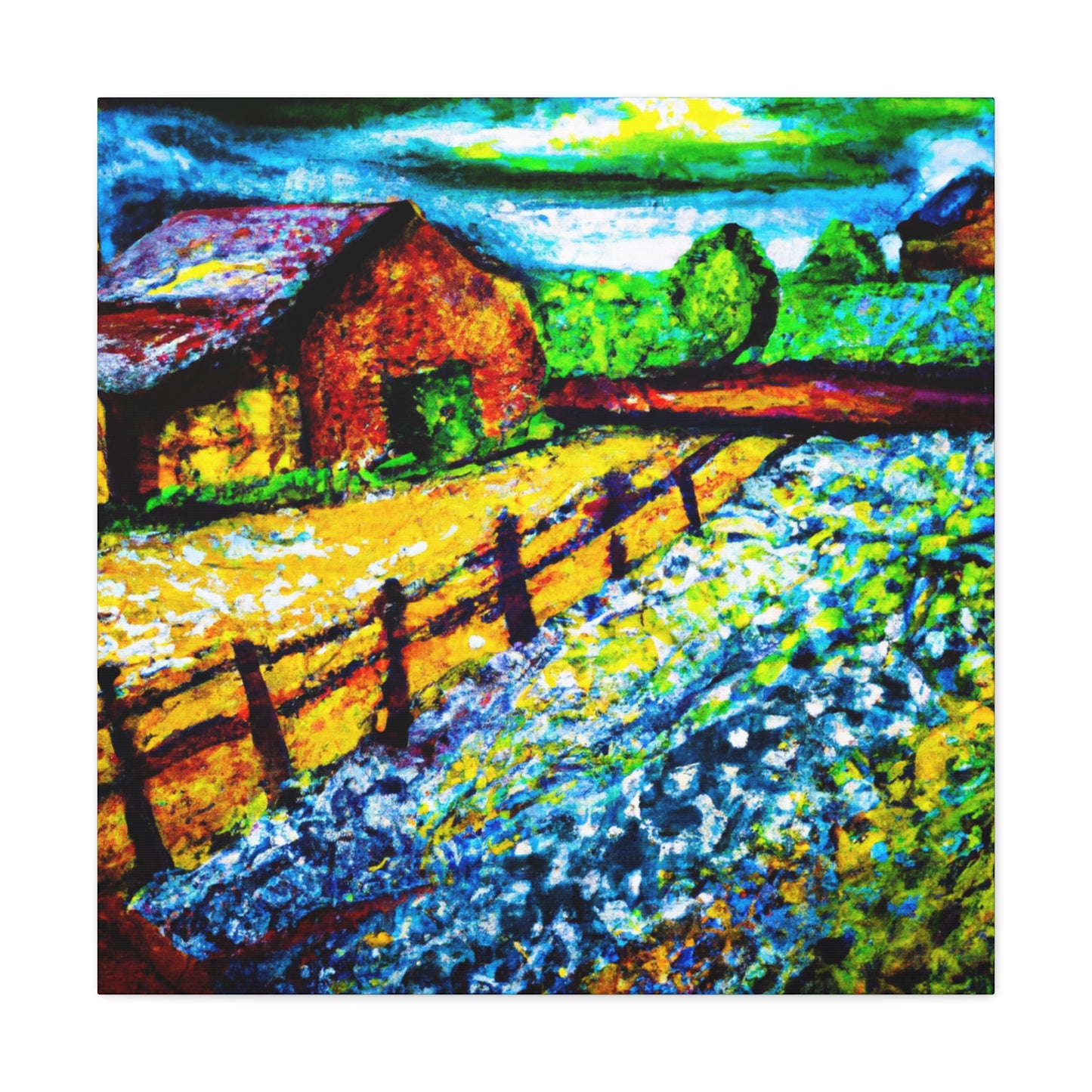 Farmhouse Expressionism Dream - Canvas