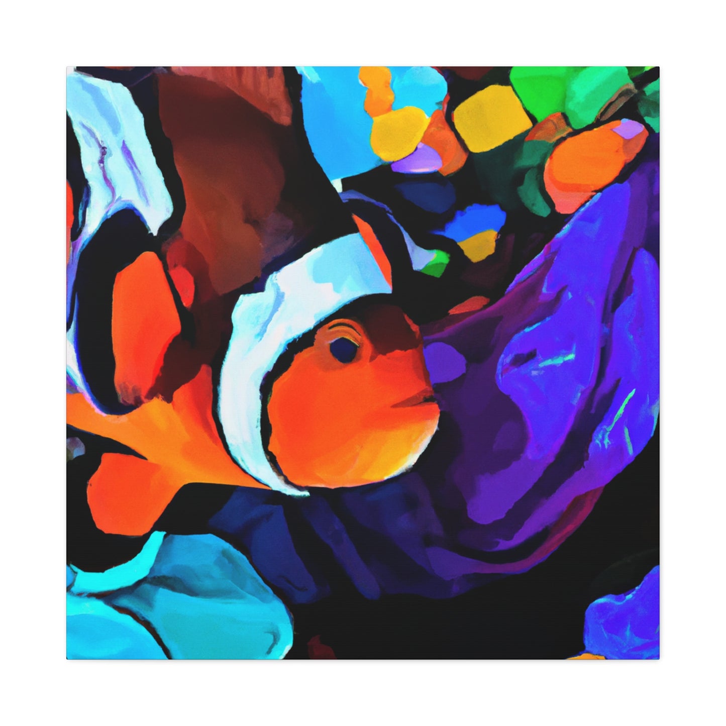 "Clownfish Swimming Gaily" - Canvas