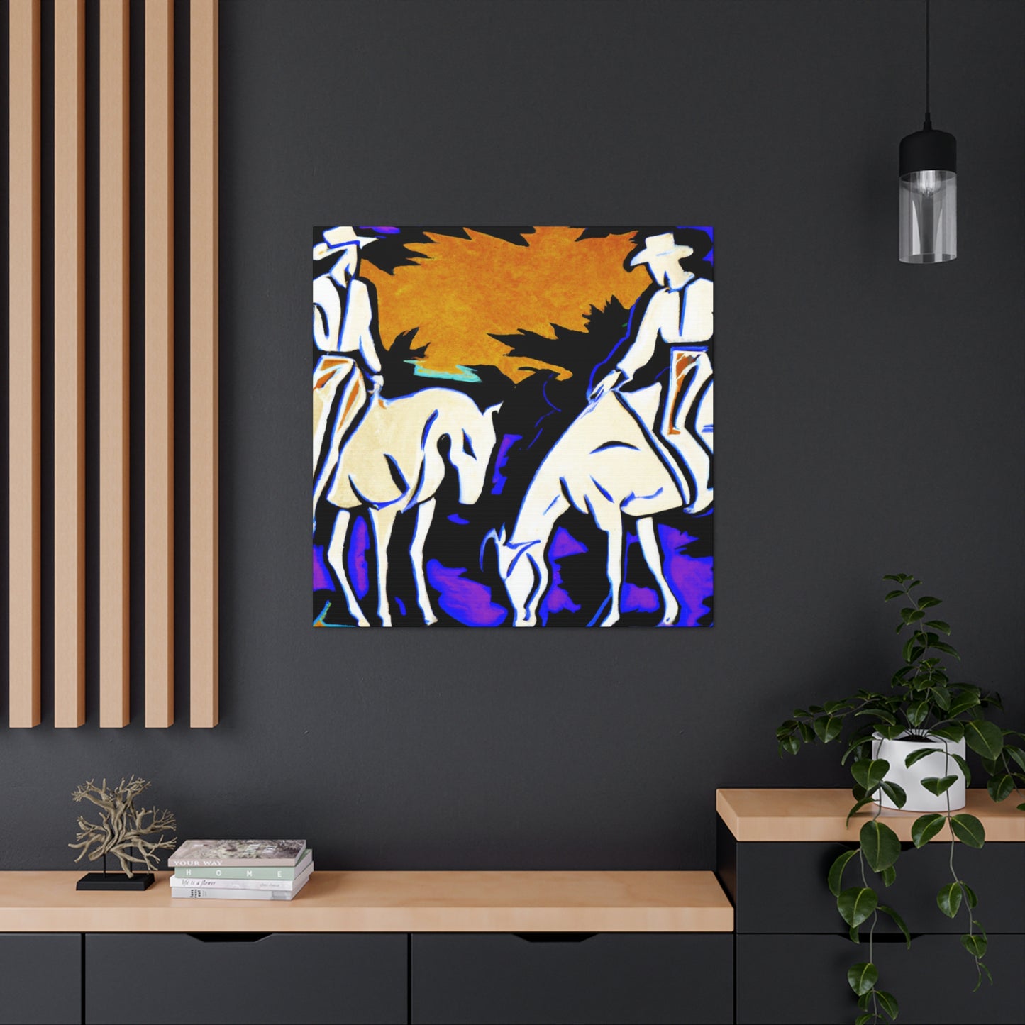 "Horses in Pasture Scene" - Canvas