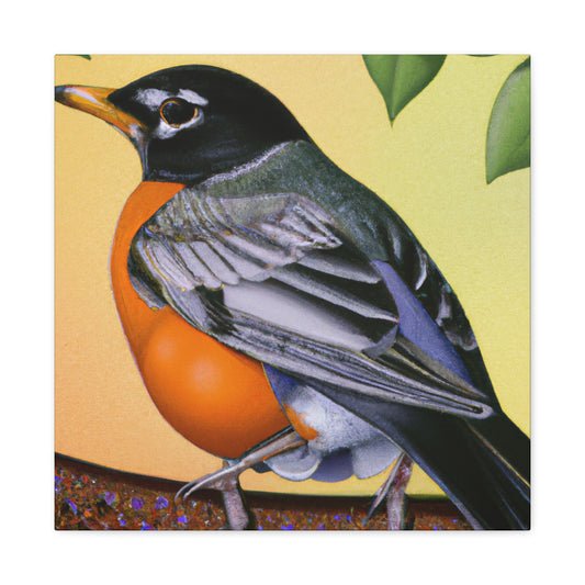 "Glamorous American Robins" - Canvas