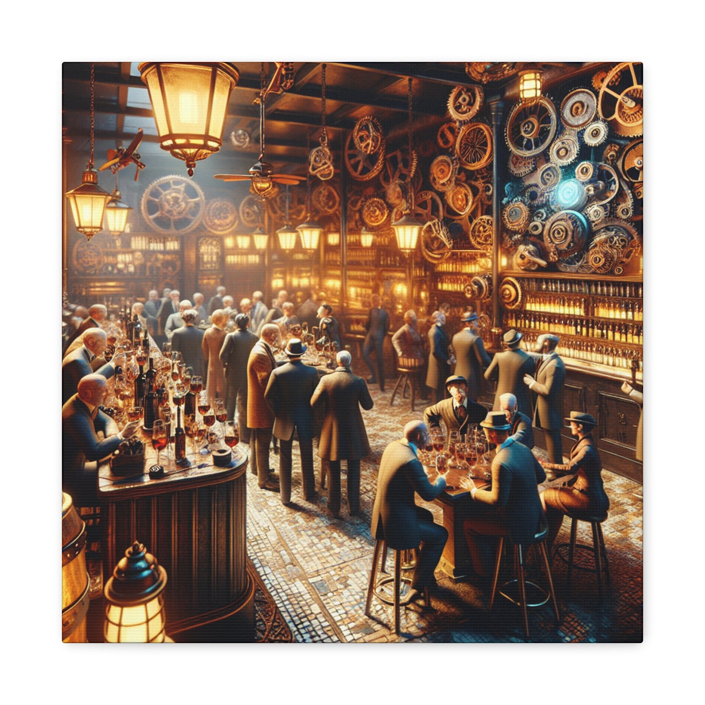 "Clockwork Revelry: Vintage Soirée" - Canvas