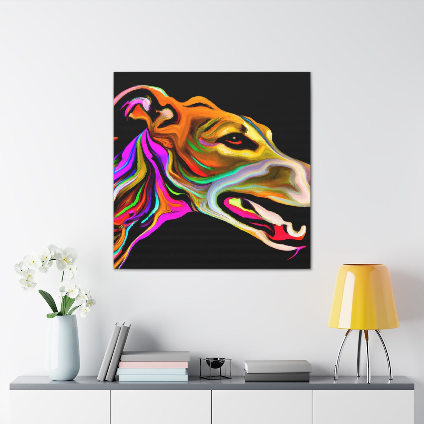 "Greyhound in Motion" - Canvas