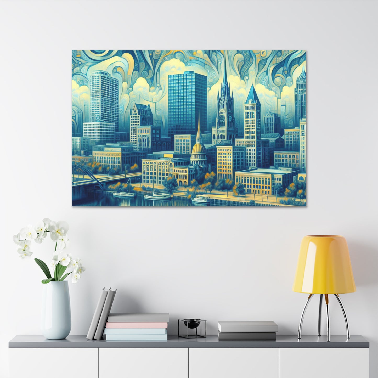 "Enigmatic Metropolis Unveiled" - Canvas