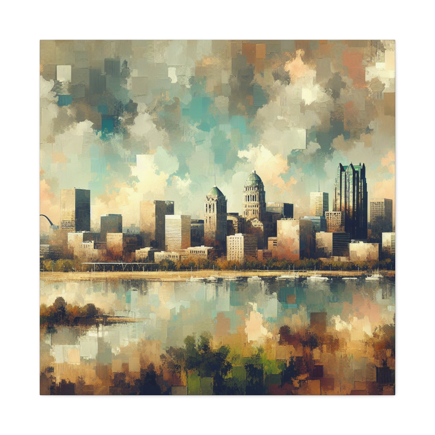 "Cityscape Symphony: St. Louis" - Canvas