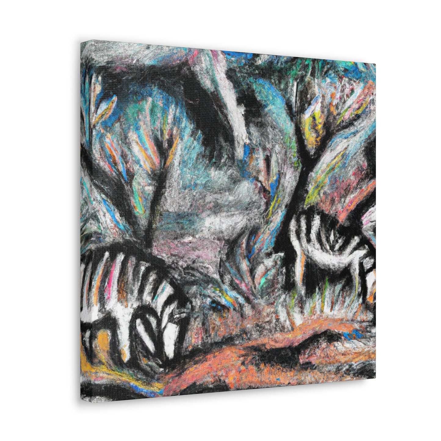 "Zebra's Striped Symphony" - Canvas